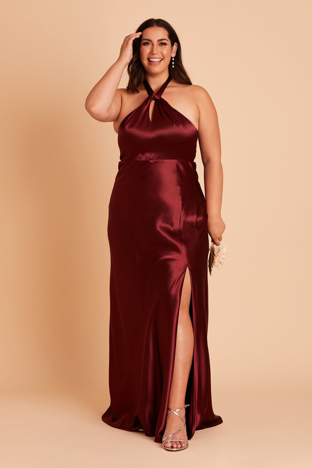 Catherine Cabernet Satin Mermaid Bridesmaid Dress