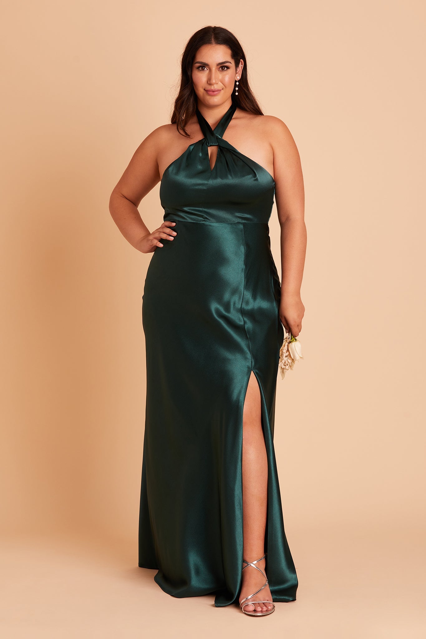 Emerald Satin Bridesmaid Dress