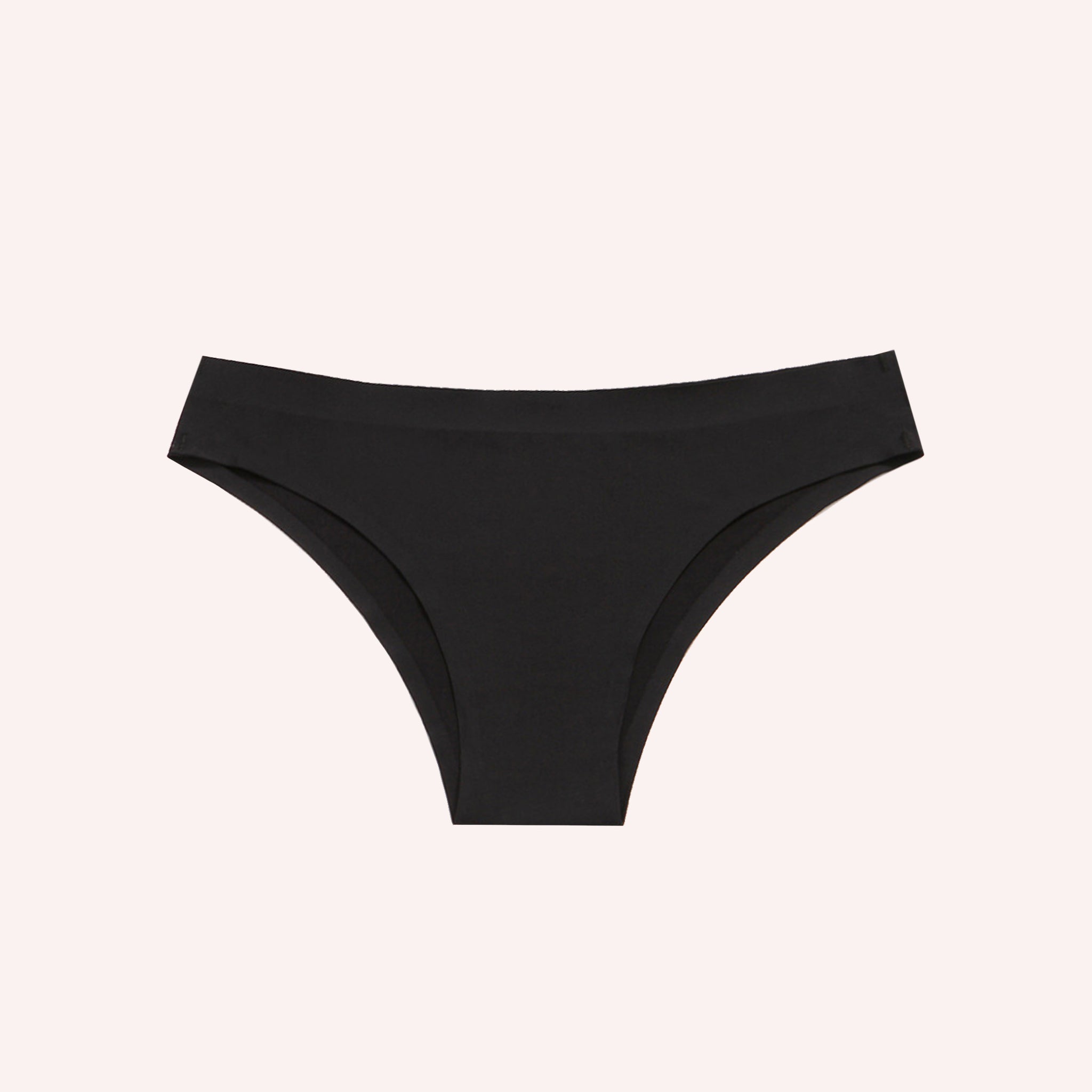 Plus Size Black Seamless Bikini Panty - Black