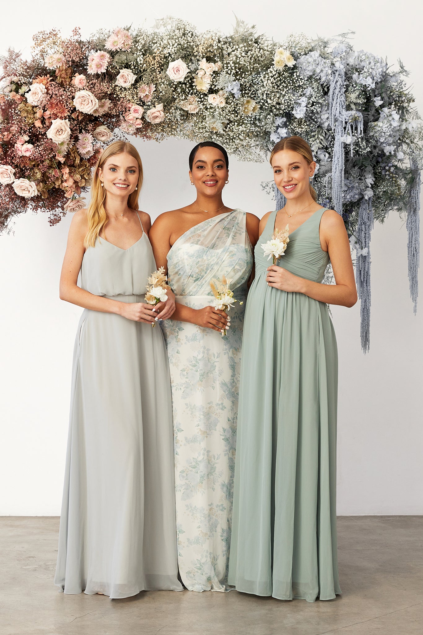 Sage Floral Bridesmaid Dresses