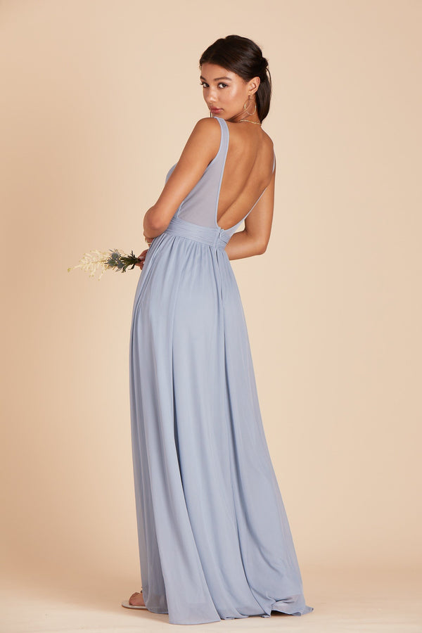 Bridesmaid Dress Color Swatch - Mesh in Dusty Blue | Birdy Grey