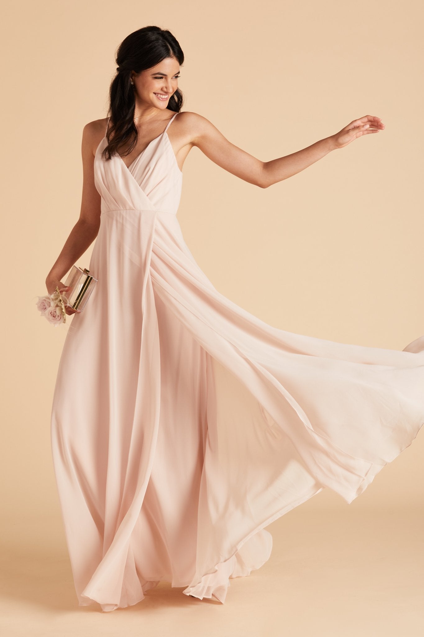 Shell pink bridesmaid dresses sale