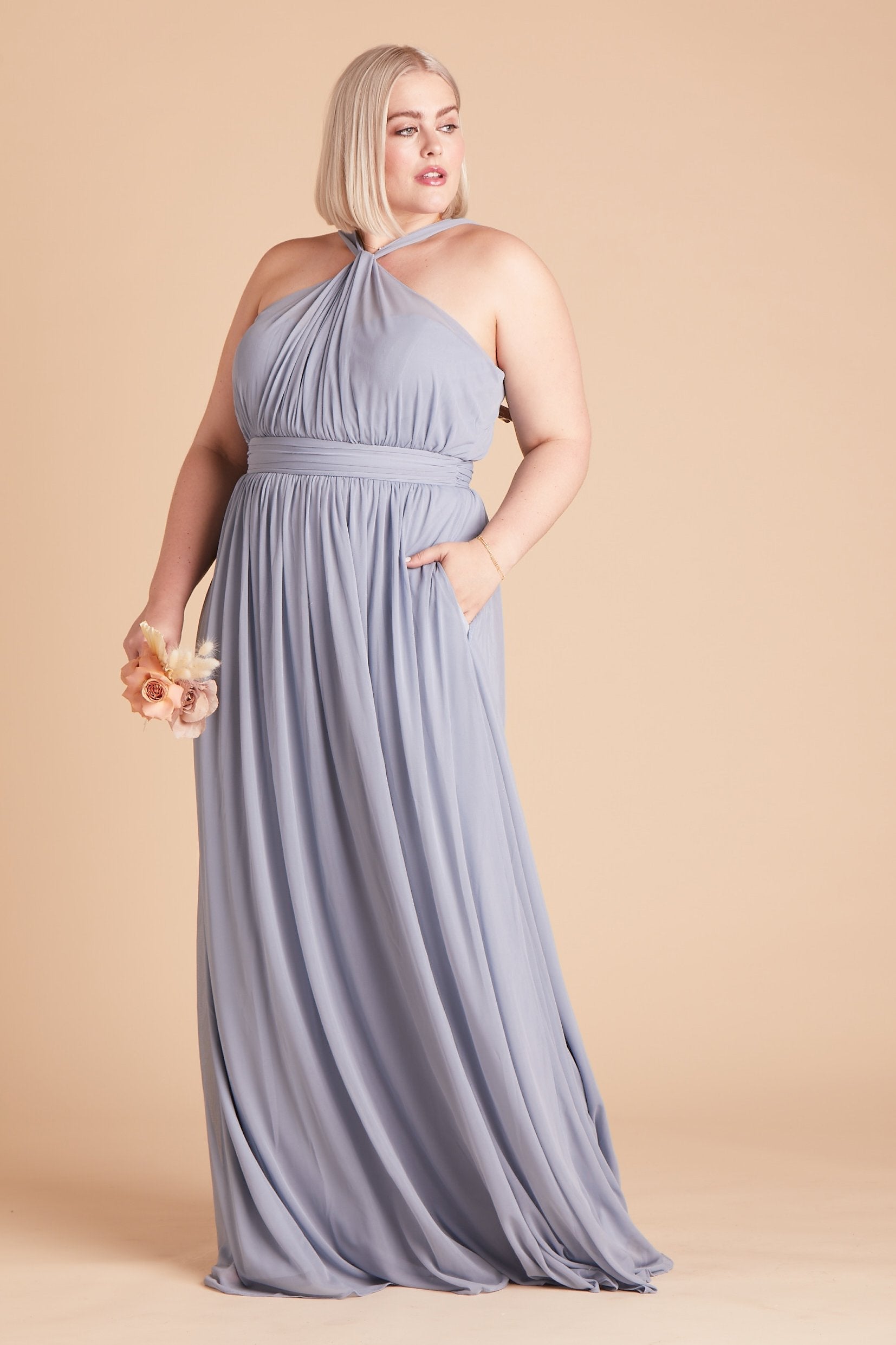 Grey Grecian Bridesmaid Dresses