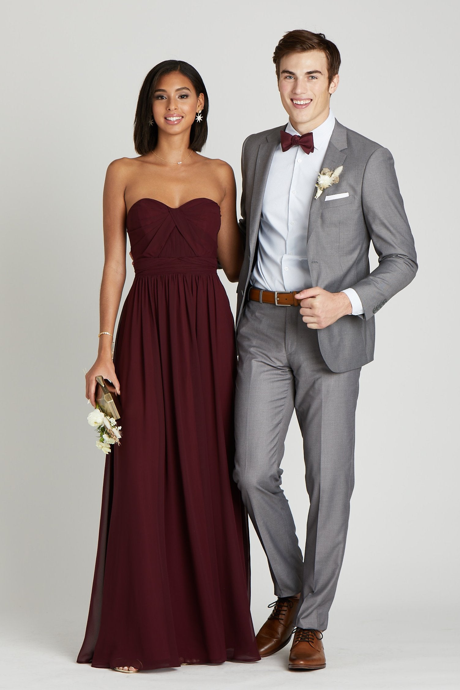 Burgundy bridesmaid and on sale groomsmen