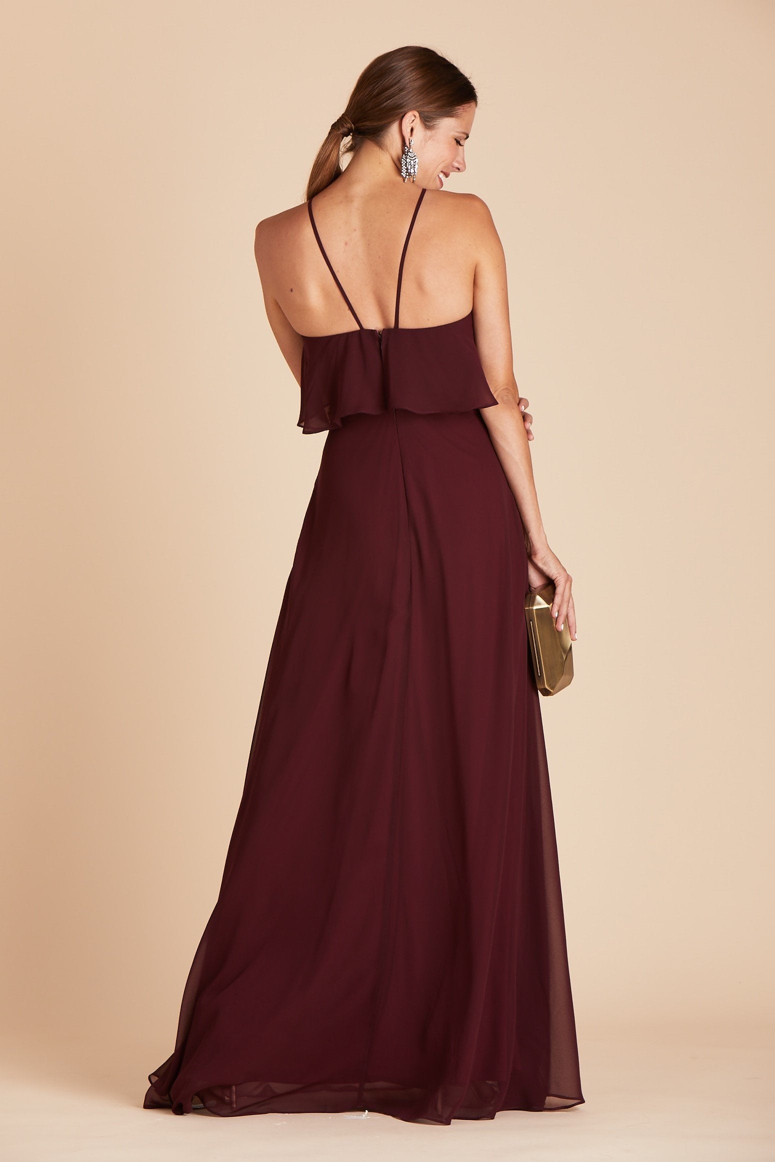 Jules Chiffon Bridesmaid Dress in Cabernet | Birdy Grey