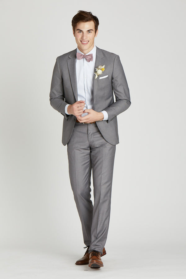 Daniel Groomsman Bow Tie in Dark Mauve Dot | Birdy Grey