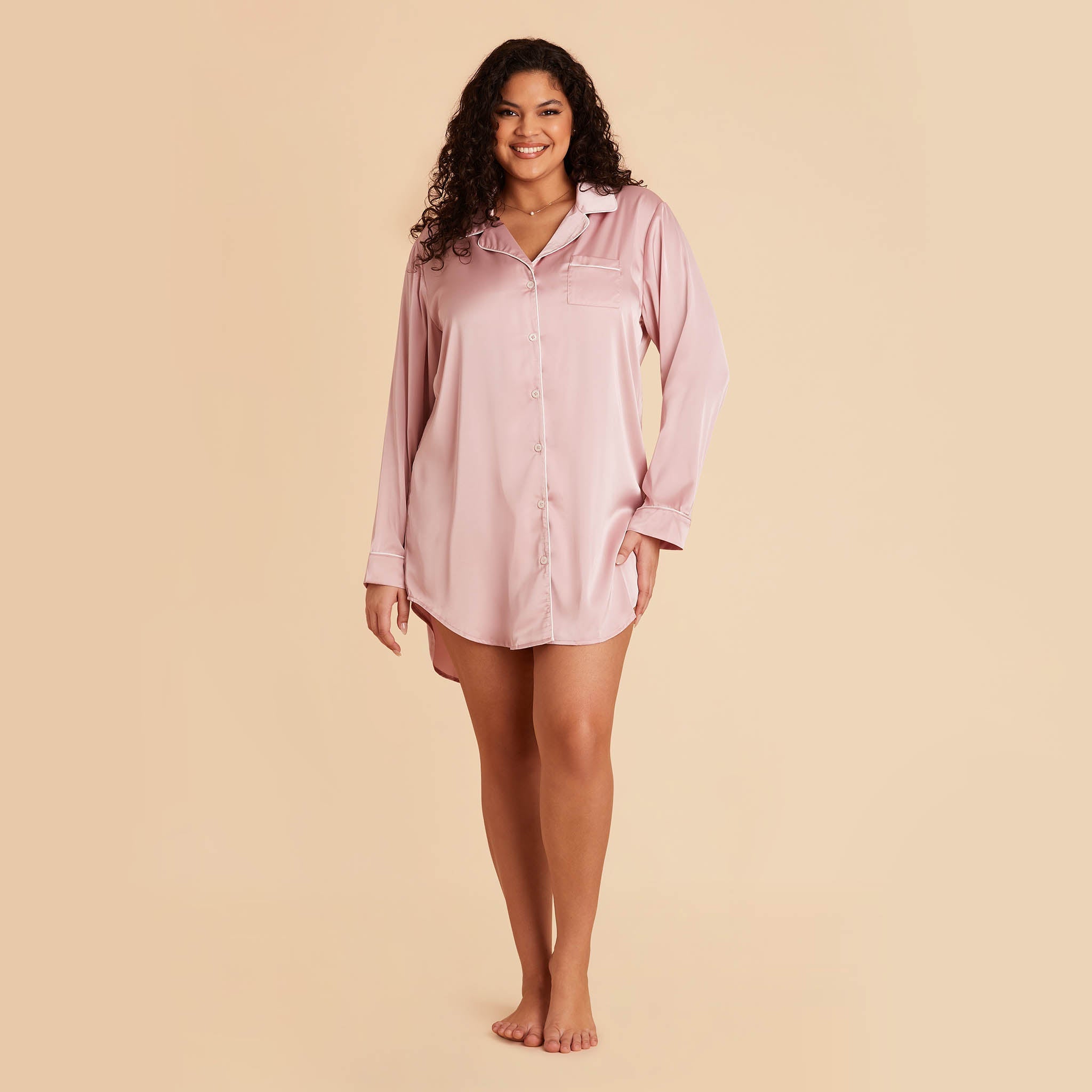 Nightgown for Women Sling Night Shirt Soft Silk Sleepwear Satin V