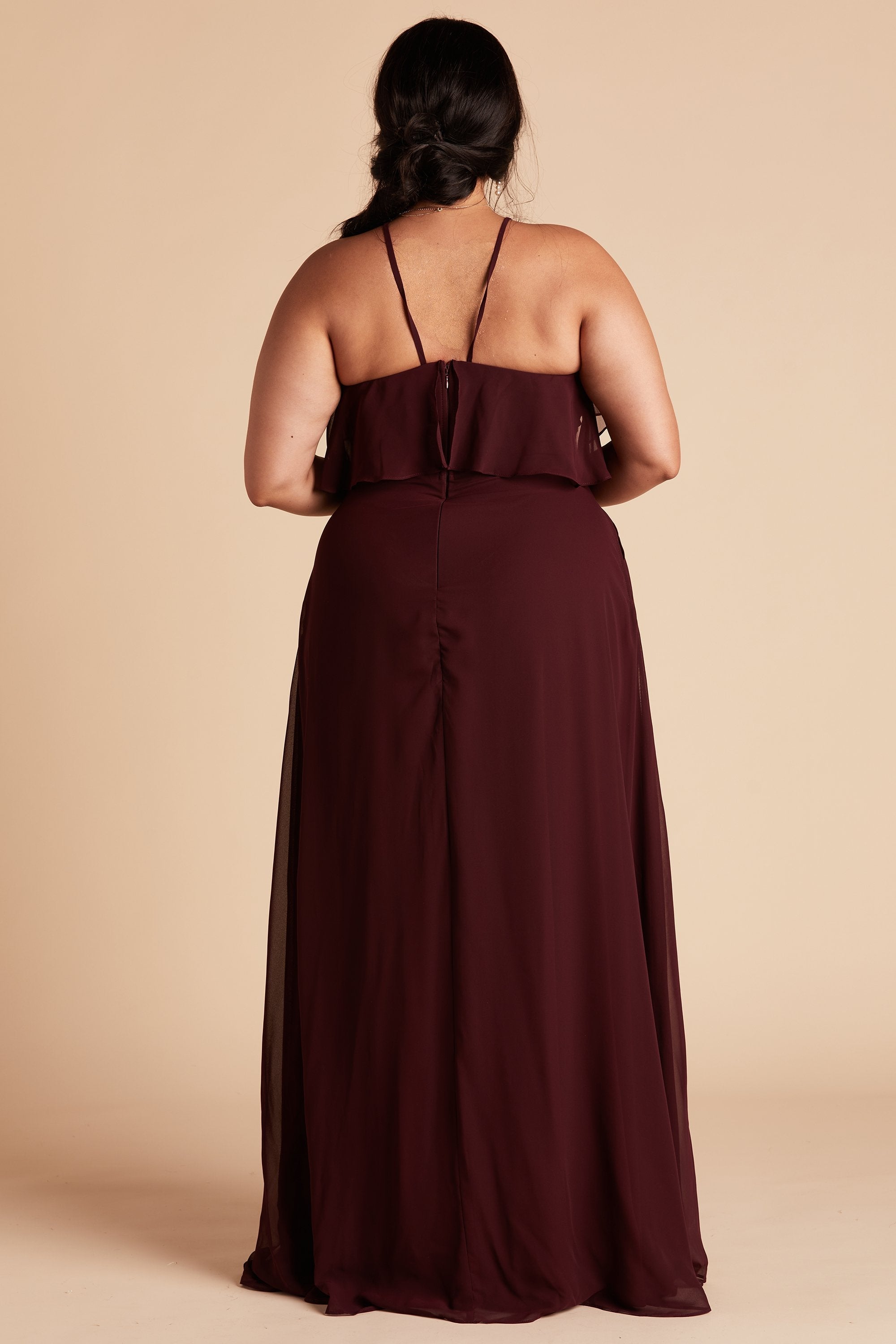 Jules Chiffon Bridesmaid Dress in Cabernet | Birdy Grey