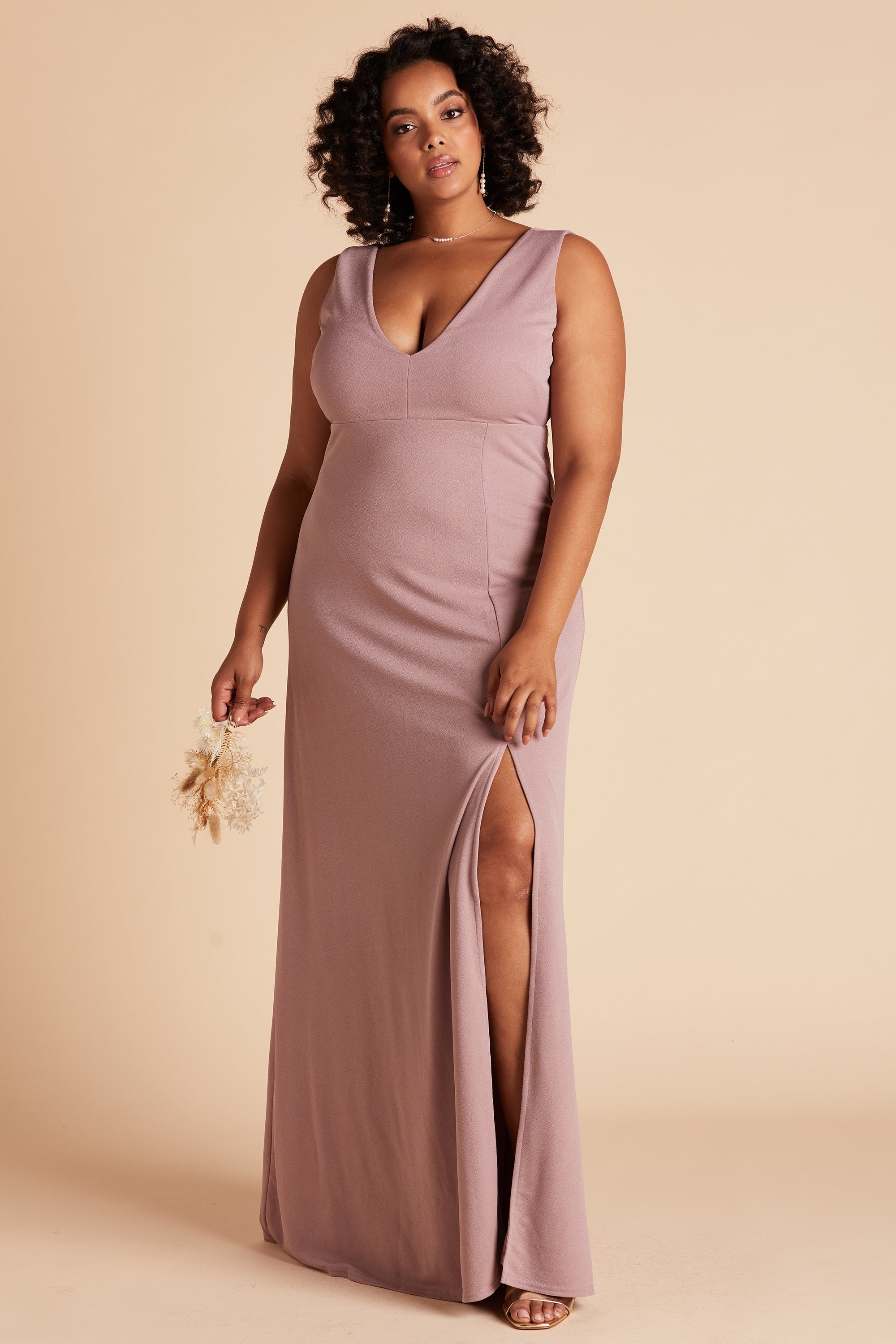 Mauve plus hot sale size bridesmaid dresses