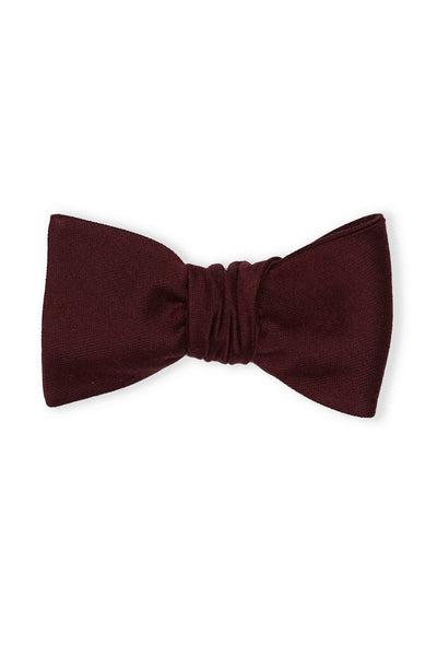 Daniel Bow Tie in cabernet burgundy by Birdy Grey, front view