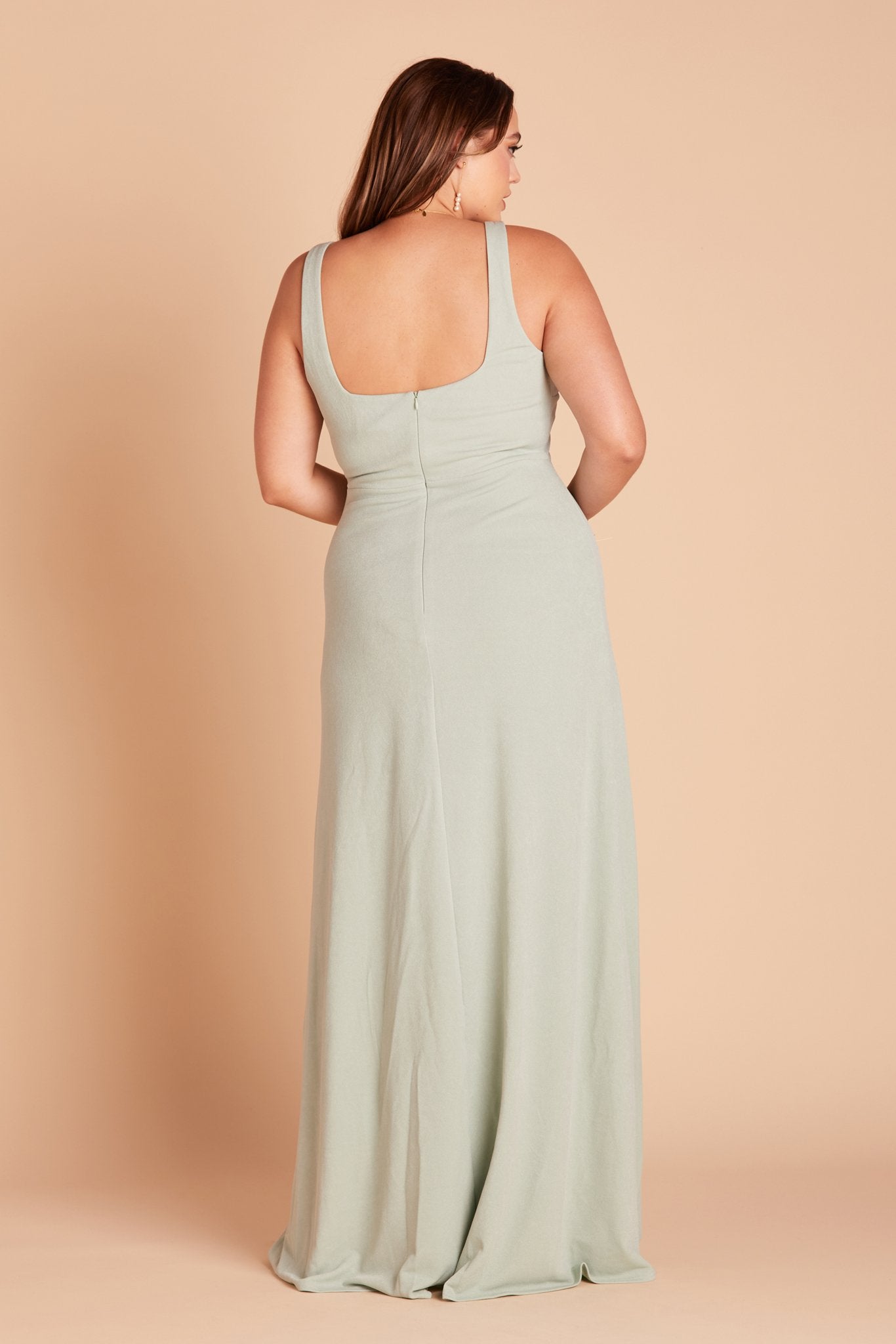 Alex Crepe Bridesmaid Dress in Sage | Birdy Grey