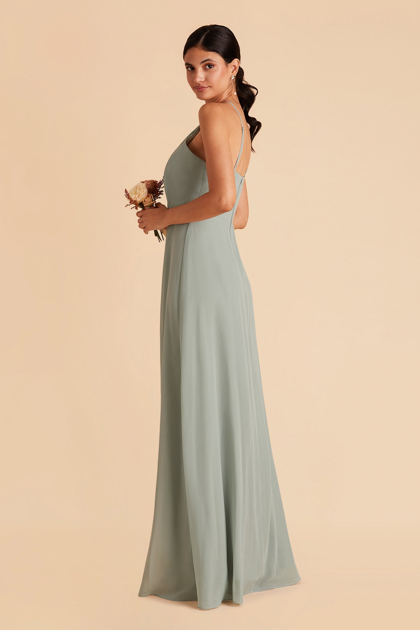 Cowl Neck Chiffon Dress